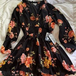 J for Justify XL black floral dress Very Cute!